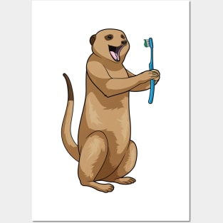 Meerkat Dentist Toothbrush Posters and Art